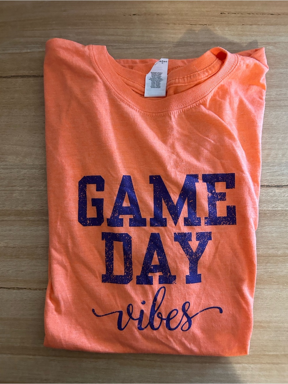 Gildan Orange Tee with Navy "Game Day Vibes" Graphic